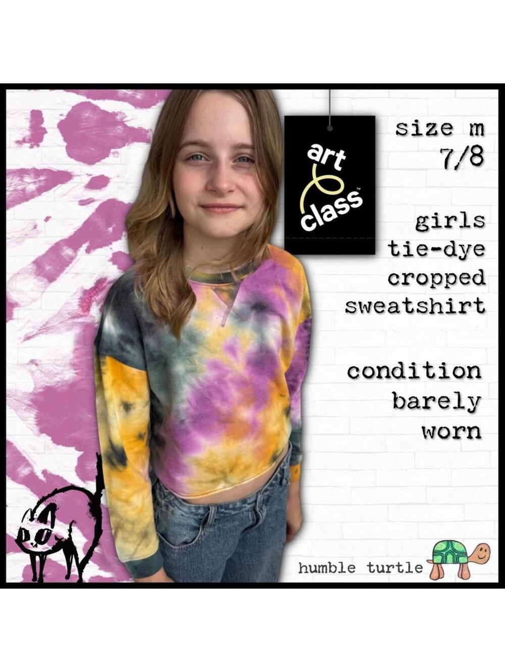 Art Class Multicoloured tie-dye cropped sweatshirt | Girls Medium 7/8 ✌🏼